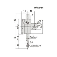 Insize Metric Compact Dial Indicator 5mm Range Series 2311-5F