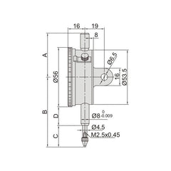 Insize Precision Dial Indicator 1mm Range Series 2313-1A