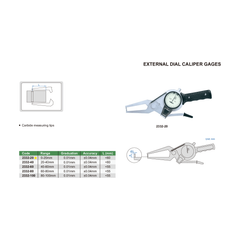 Insize External Dial Caliper Gauge 0-20mm x 0.1mm Range Series 2332-20