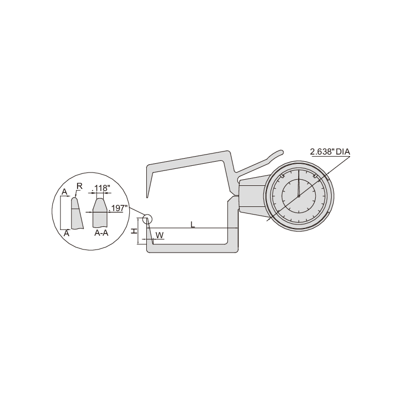 Insize External Dial Caliper Gauge 0.4-1.2" Range Series 2333-E121