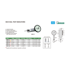 Insize Imperial Dial Indicator 0.03" x 0.0005" Range Series 2380-35