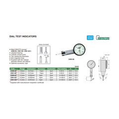 Insize Metric Dial Indicator 0.2 mm Range Series 2380-02