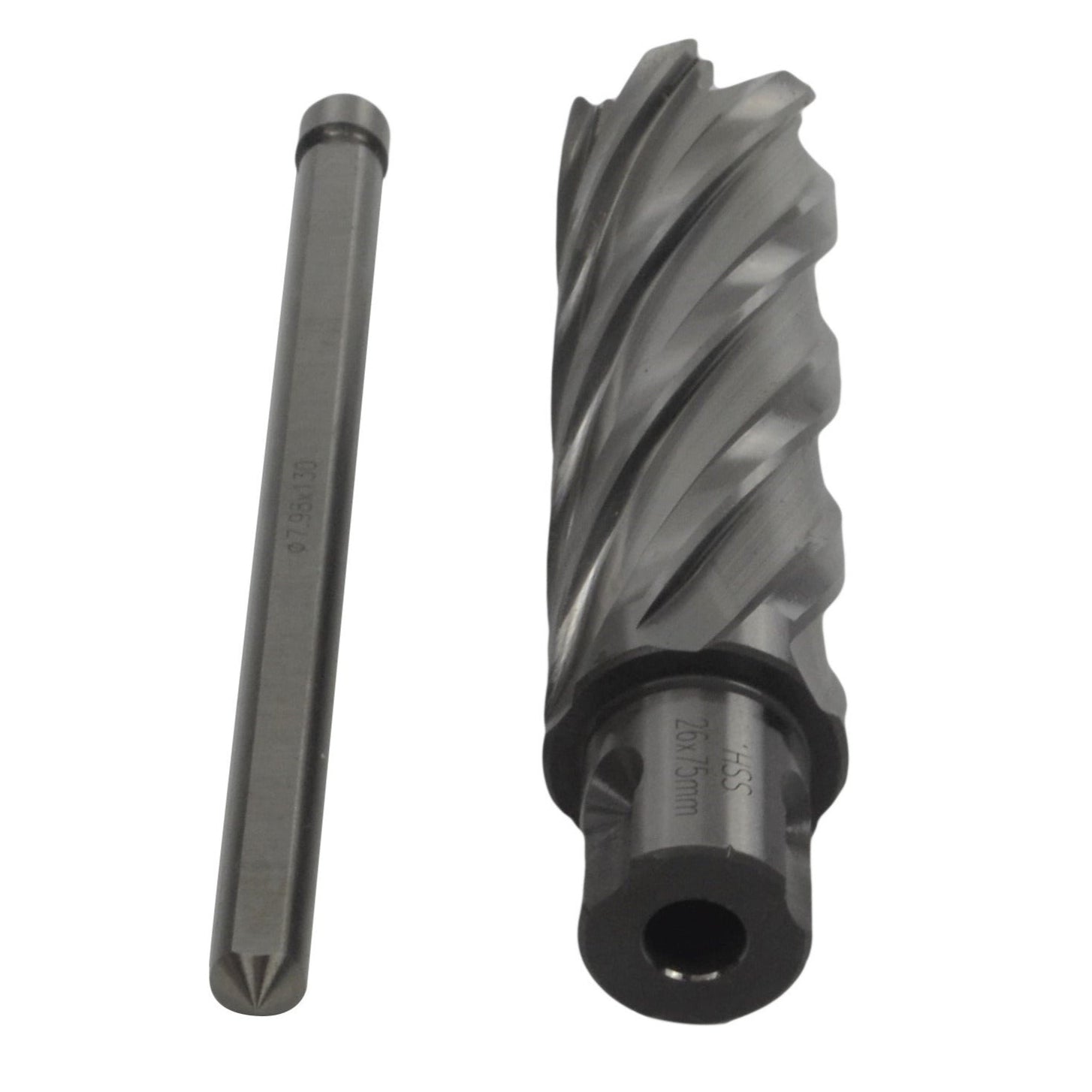26 x 75mm D.O.C HSS Weldon Shank Annular Cutter with Pin