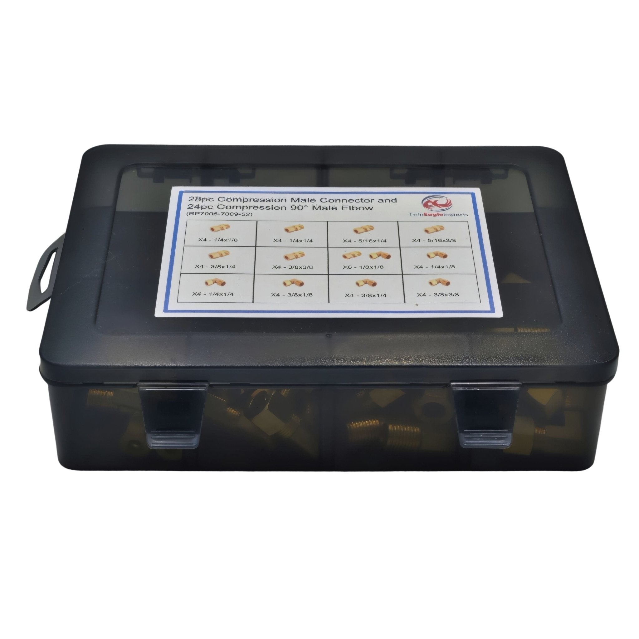 28pc Brass Compression Male Female Connector and 24pc Brass Compression 90° Male Female Elbow - Twin Eagle Imports