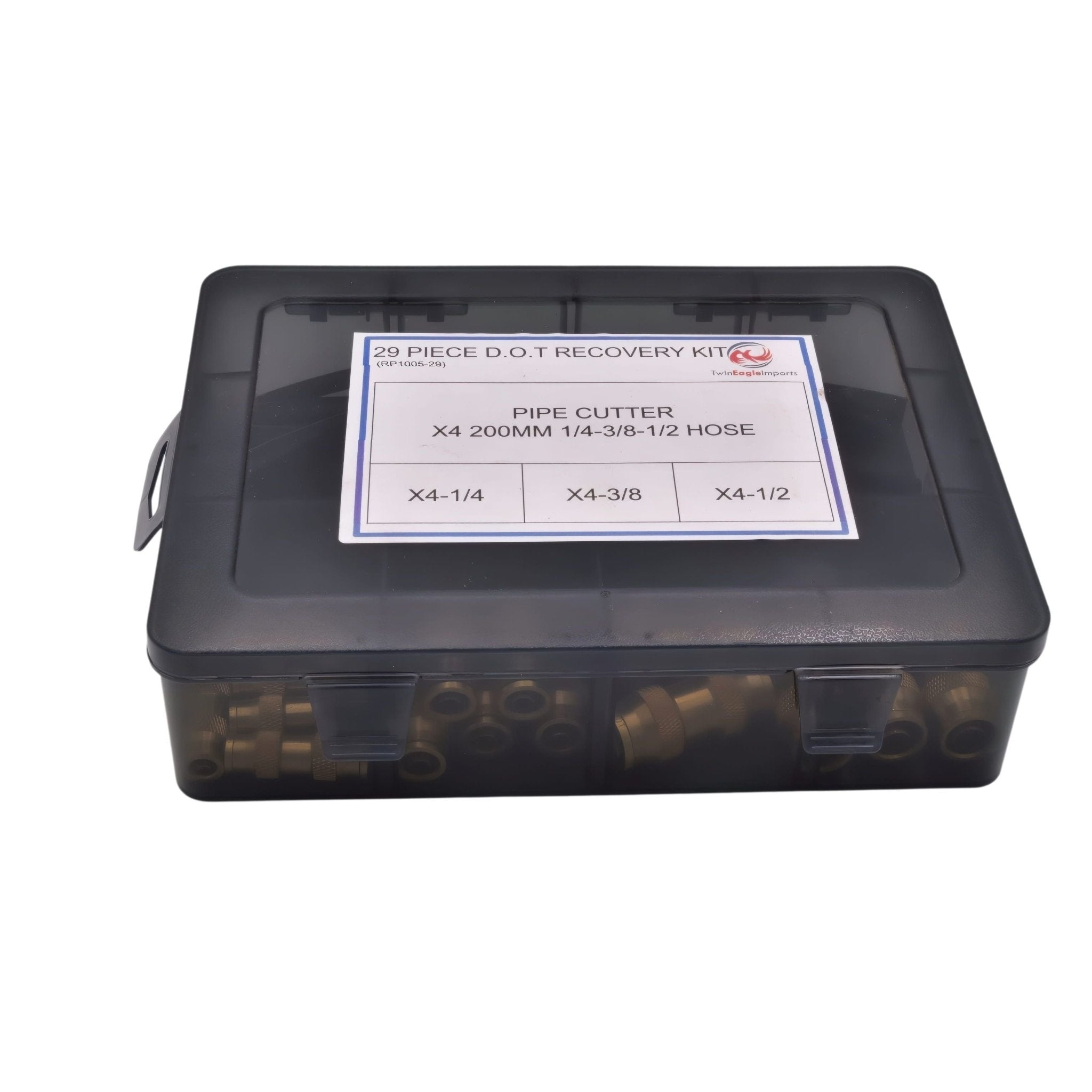 29 Piece D.O.T. Air Brake Recovery Kit with Hose Cutter & Brass Push-to-Connect Fittings - Twin Eagle Imports