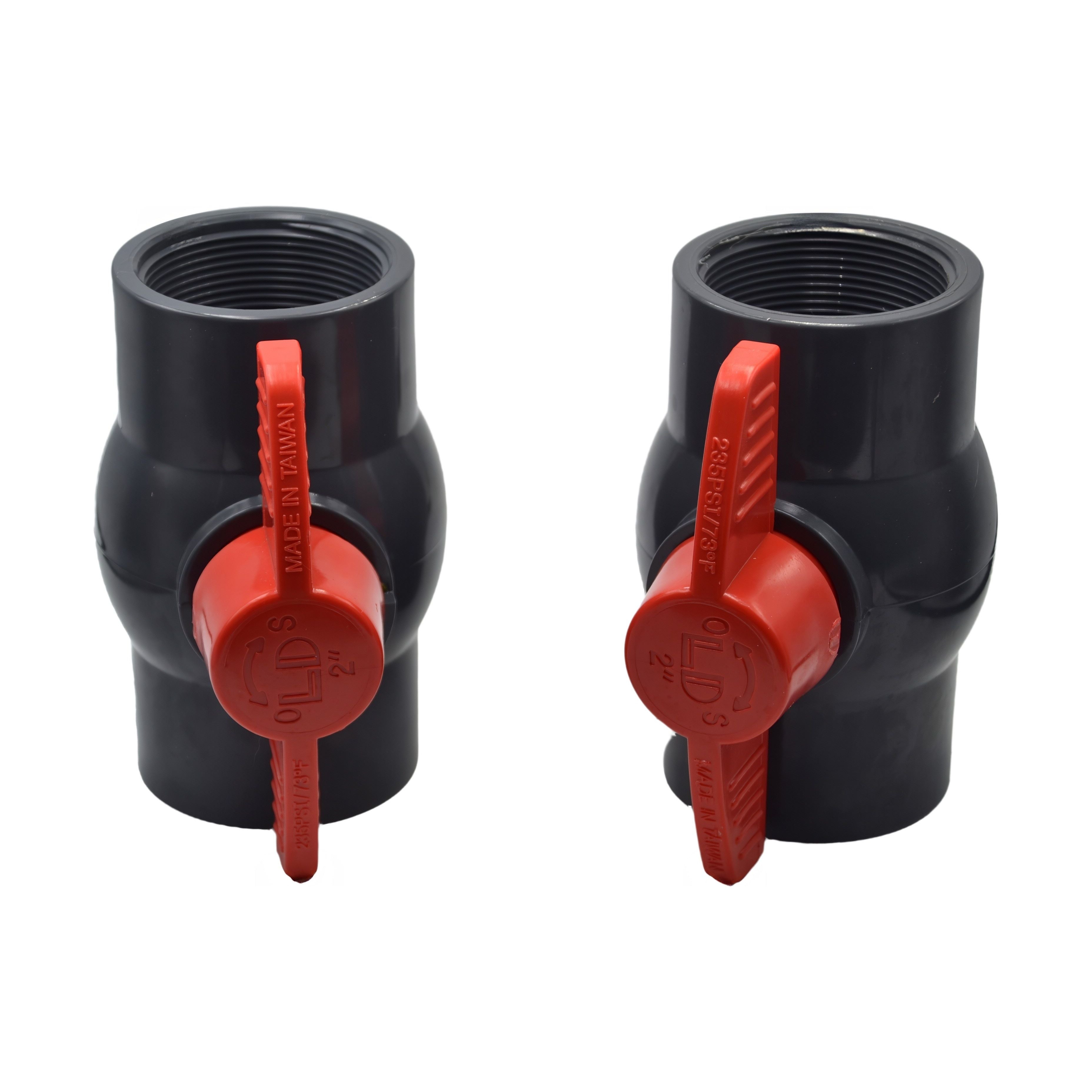 2pcs PVC Pipe Female/Female 2" BSP Thread Ball Valve