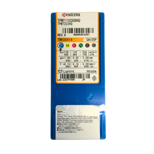 10pc Kyocera TPMT110308HQ CA125P – Turning Insert (Finishing to Medium, HQ Chipbreaker)