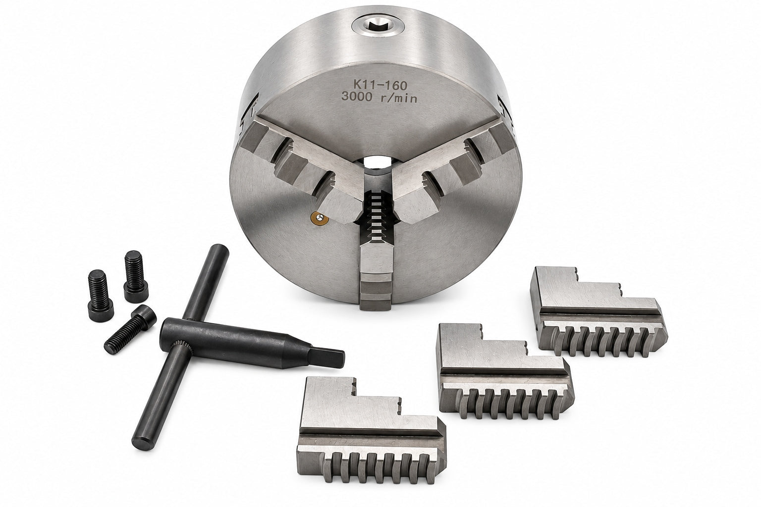 3-Jaw 160mm Self-Centering Manual Lathe Chuck - Twin Eagle Imports