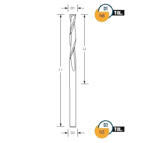 Best Carbide 5mm 4 Flute Long Series Square End Mill – 6mm Shank