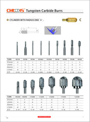 CH Tools SC5M – 12mm Double Cut Metric Carbide Burr (Cylinder – Ball Nose)