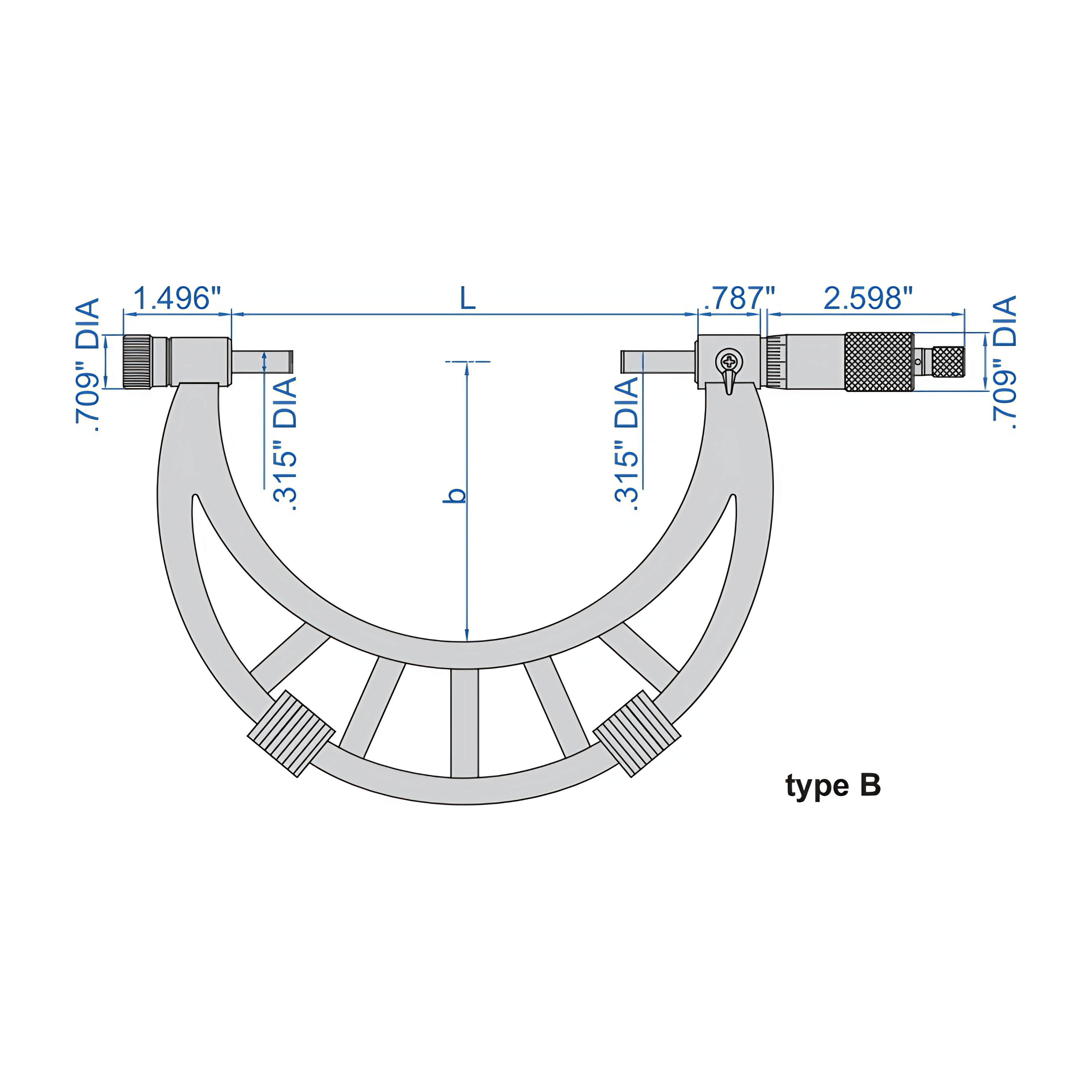Insize Metric Outside Micrometer 800-900mm Range Series 3206-900