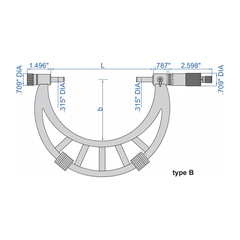 Insize Metric Outside Micrometer 800-900mm Range Series 3206-900