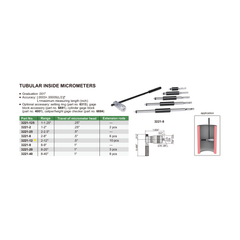 Insize Tubular Inside Micrometer 2-12" Range Series 3221-12