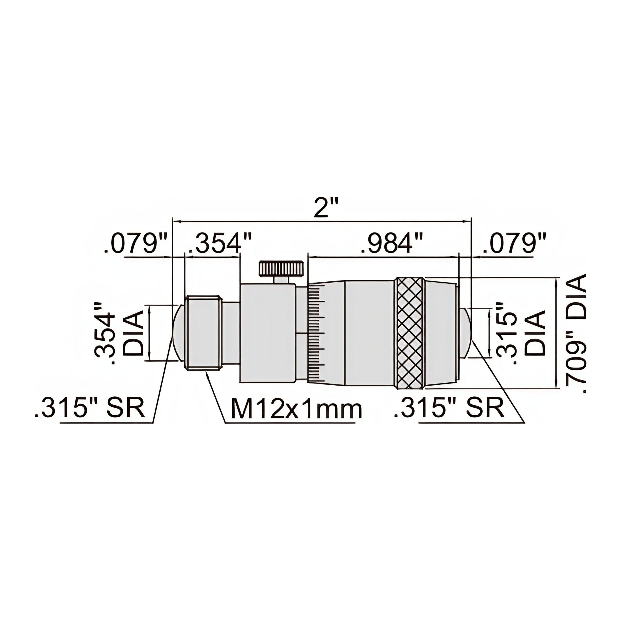 Insize Tubular Inside Micrometer 2-12" Range Series 3222-12