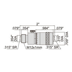 Insize Tubular Inside Micrometer 2-20" Range Series 3222-20