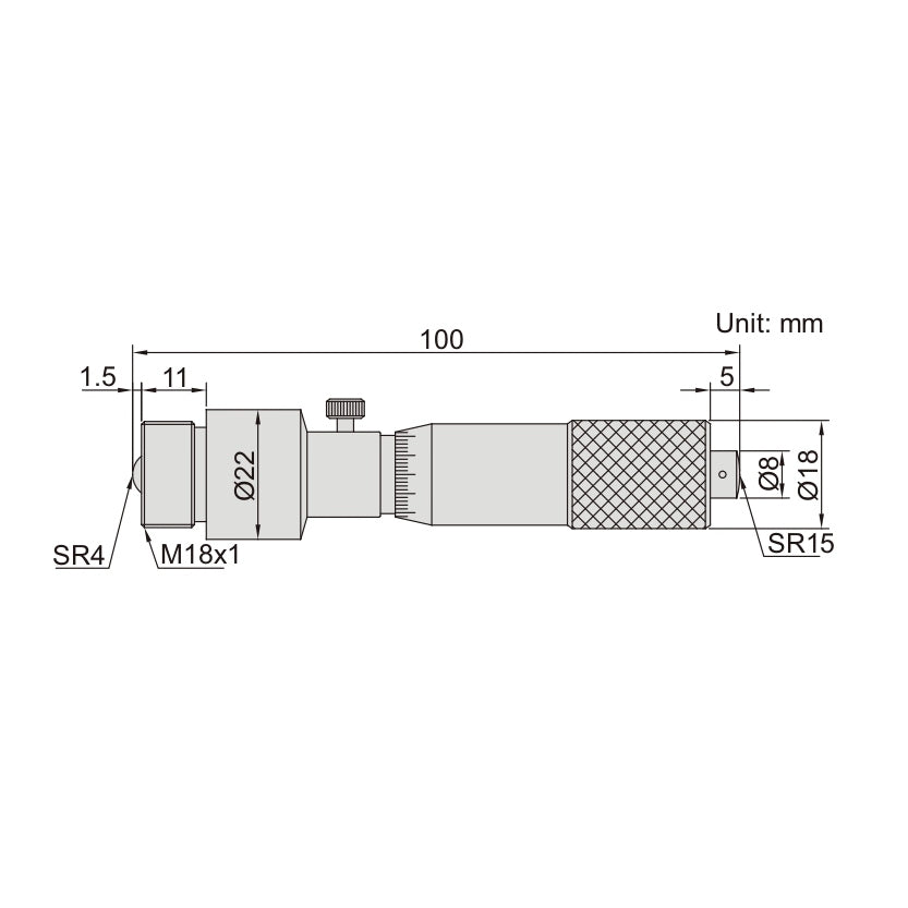 Insize Tubular Inside Micrometer 100-500mm Range Series 3225-500