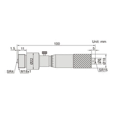 Insize Tubular Inside Micrometer 100-1300mm Range Series 3225-1300