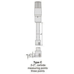 Insize Three Point Internal Micrometer 0.8-1" Range Series 3227-E1