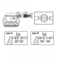 Insize Spline Micrometer 0-1" Range Series 3233-1