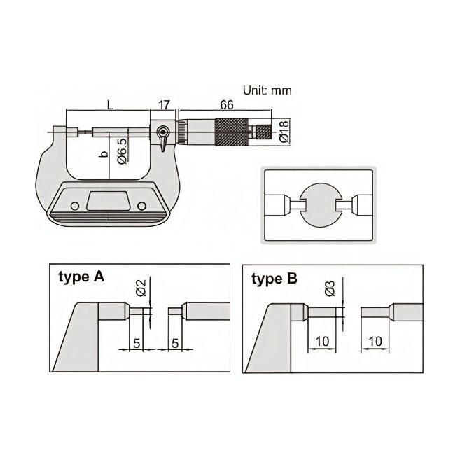 Insize Spline Micrometer 50-75mm Range Series 3233-75BA