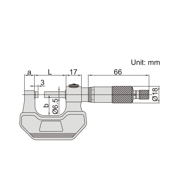 Insize Left Hand/Right Hand Outside Micrometer 0-25" Range Series 3236-25B