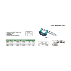 Disc Micrometer 0-2" Range Series 3282-2