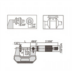 Insize Disc Micrometer 0-1" Range Series 3282-1