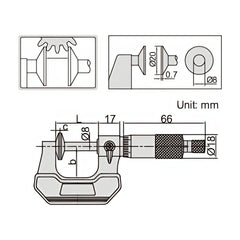 Disc Micrometer 0-25mm Range Series 3282-25