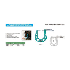 Insize Disc Brake Micrometer 1-2" Range Series 3288-2