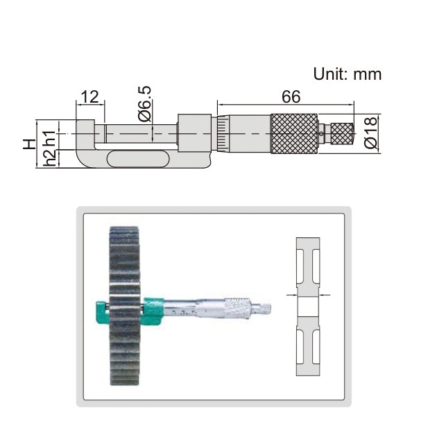 Insize Hub Micrometer 0-25mm Range Series 3292-25