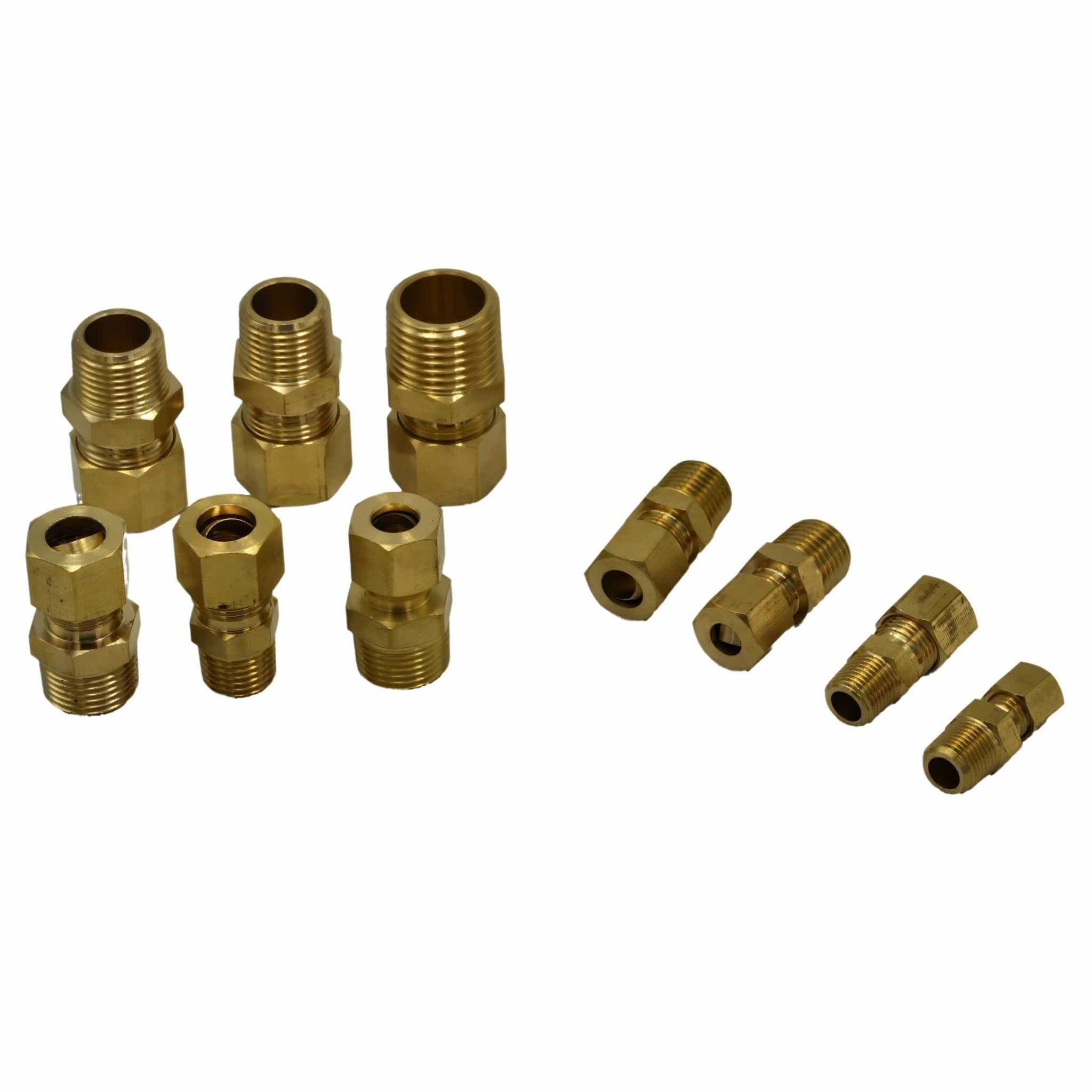 40pc Brass Compression Male Connector Grab Kit Assortment - Twin Eagle Imports