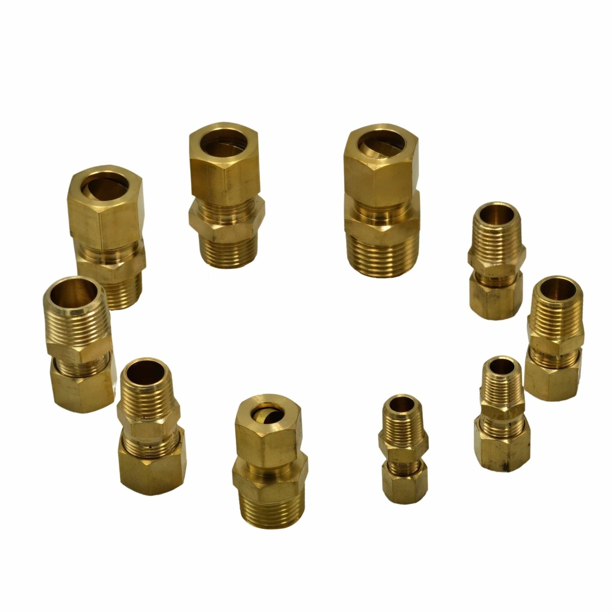 40pc Brass Compression Male Connector Grab Kit Assortment - Twin Eagle Imports