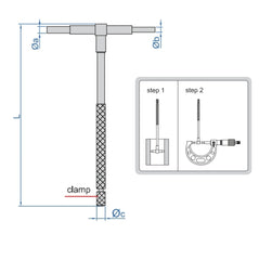 Insize Telescopic Gauge 12.7-19mm Range Series 4206-B