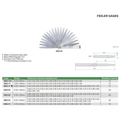 Insize Feeler Gauge Set 0.02-1mm Range Set 4602-17