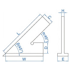 Insize 45° Square 150x100mm Range Series 4747-150