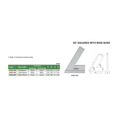 Insize Range 60° Square 120x80mm Series 4762-120