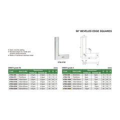 Insize 90° Bevelled Edge Square 300x200mm Range Series 4790-3000