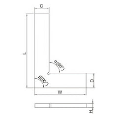 Insize 90° Flat Edge Square 300x200mm Range Series 4791-300