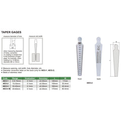 Insize Taper Gauge 45-60mm Range Series 4833-4