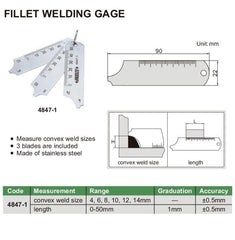 Insize Fillet Welding Gauge Series 4847-1