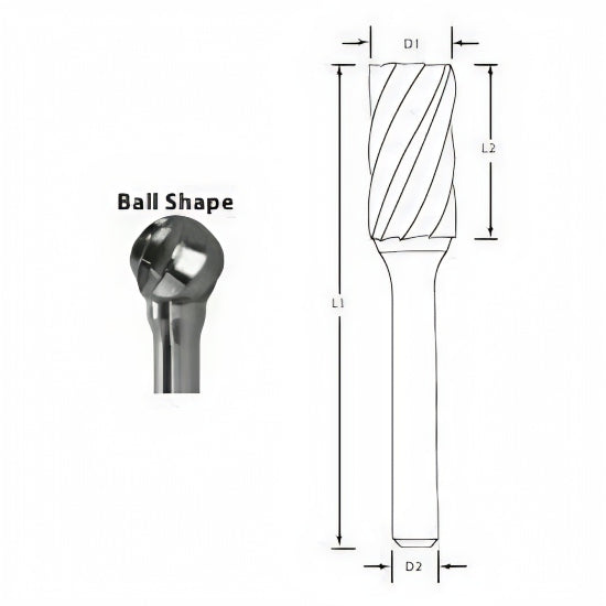 Best Carbide - SD1NF 1/4" Aluminium Cut Carbide Burr