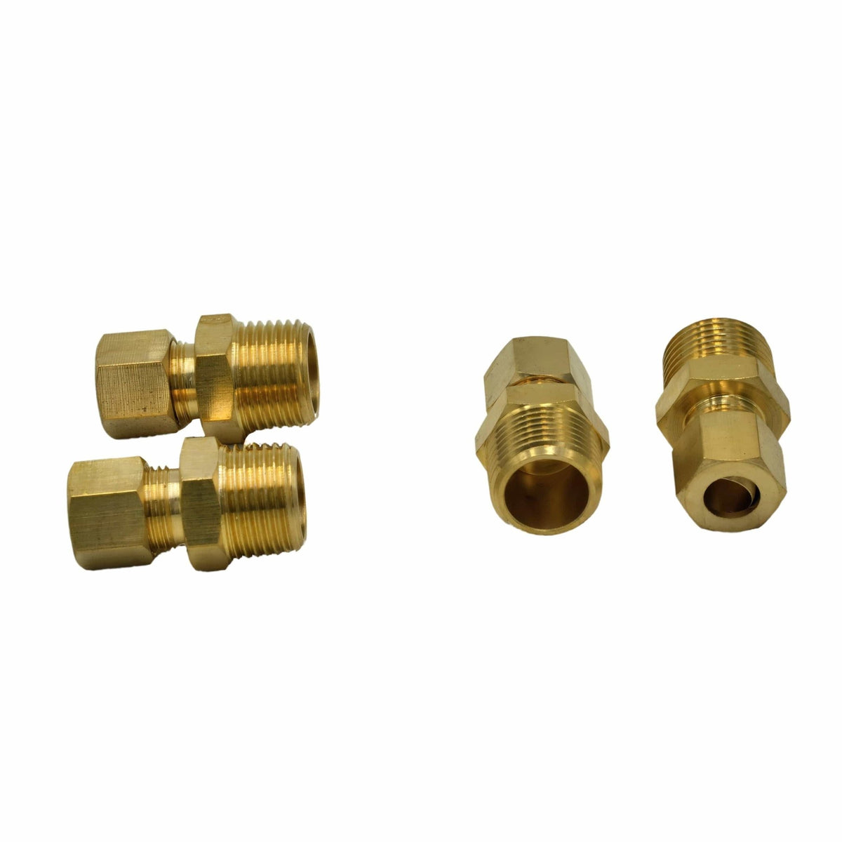 4pc Brass Compression Male Female Connector (T5/16xM3/8) - Twin Eagle Imports