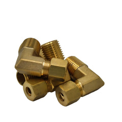 4pc Brass Compression Union 90° Male Female Elbow (T1/4xM1/4) - Twin Eagle Imports
