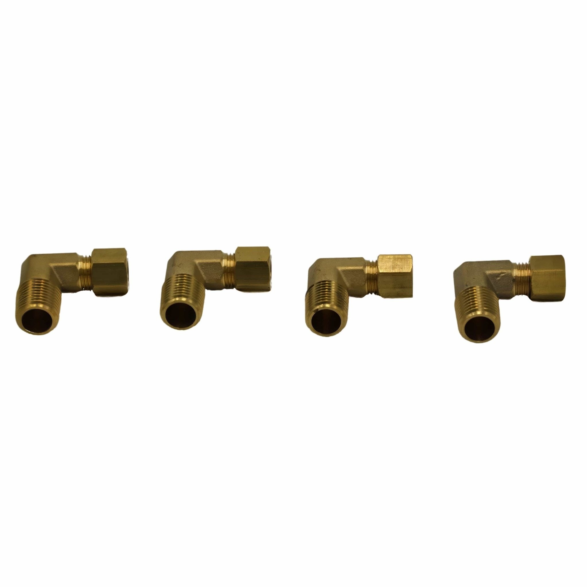 4pc Brass Compression Union 90° Male Female Elbow (T1/4xM1/4) - Twin Eagle Imports