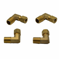 4pc Brass Compression Union 90° Male Female Elbow (T1/4xM1/4) - Twin Eagle Imports