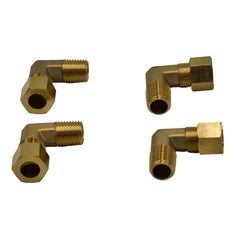 4pc Brass Compression Union 90° Male Female Elbow (T3/8xM1/4) - Twin Eagle Imports