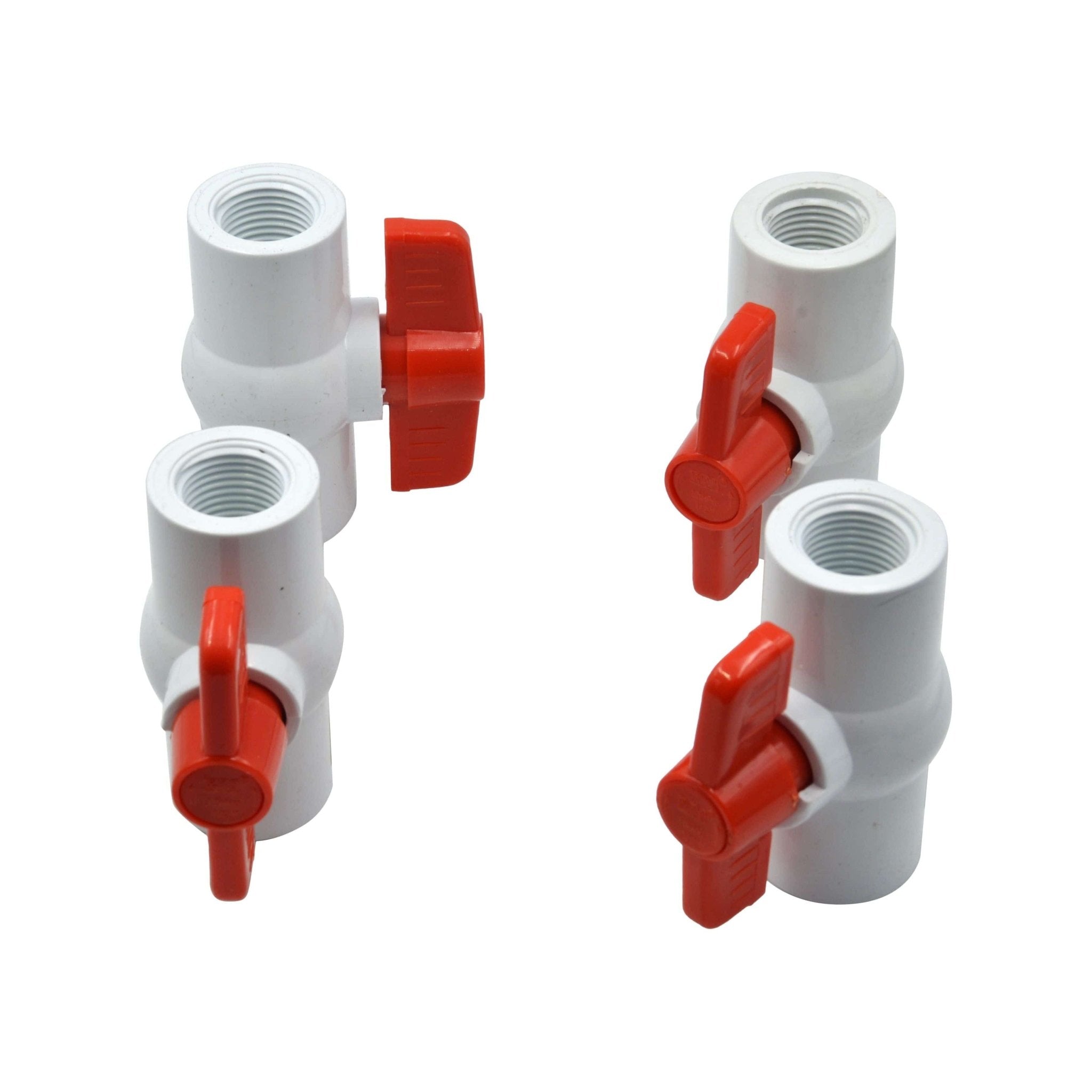 4pcs PVC Pipe Female/Female 1/2" BSP Thread Ball Valve - Twin Eagle Imports
