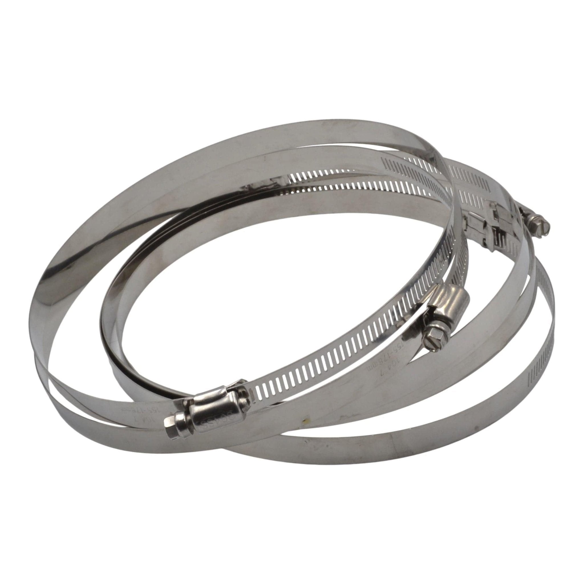 5 Piece 304 Stainless Steel 155-178mm Worm Drive Hose Clamp - Twin Eagle Imports