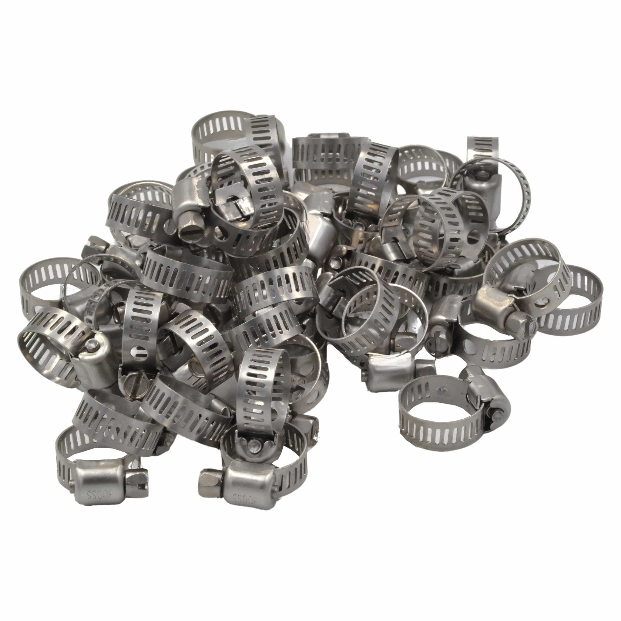 50 Piece 304 Stainless Steel 6-15mm Worm Drive Hose Clamp - Twin Eagle Imports