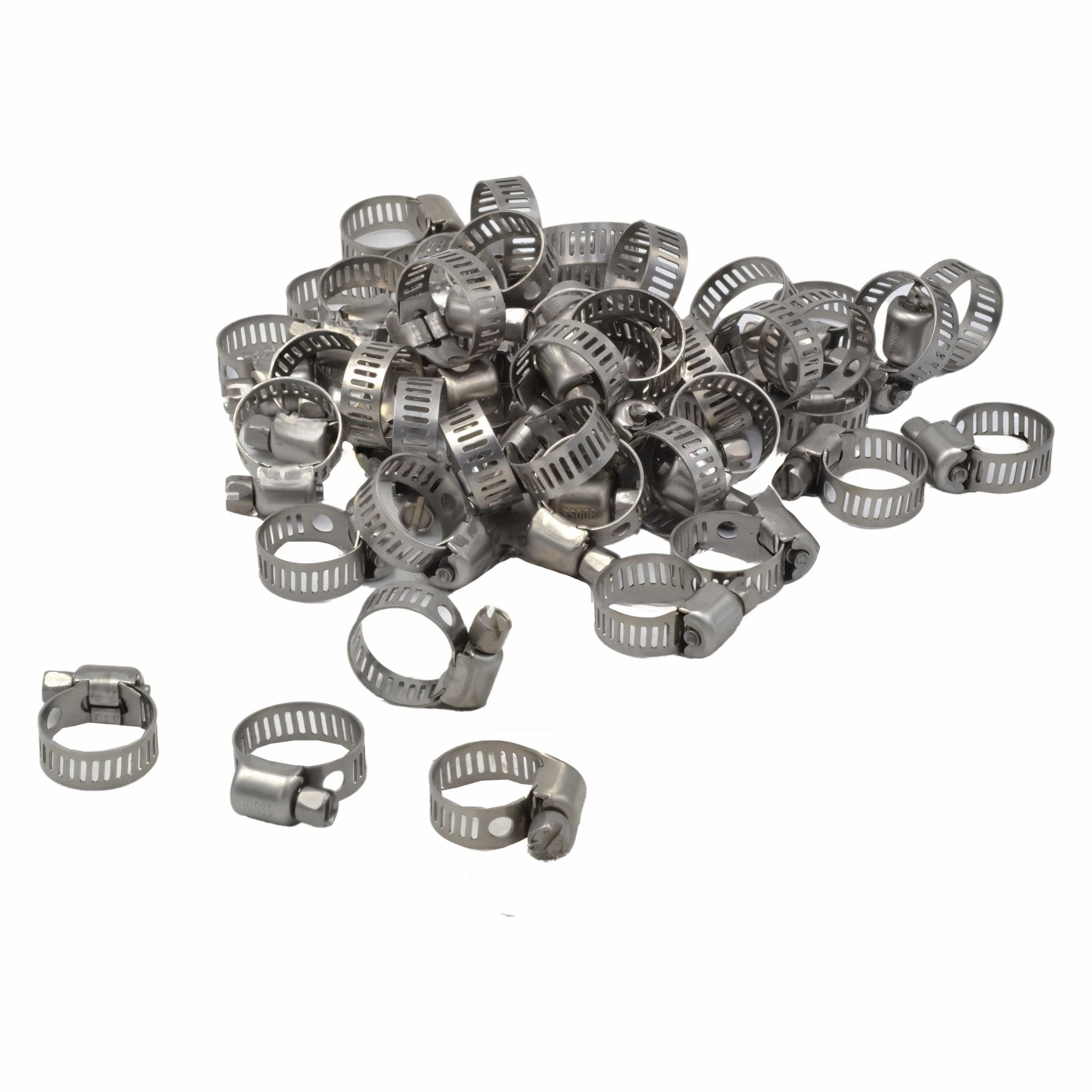 50 Piece 304 Stainless Steel 6-15mm Worm Drive Hose Clamp - Twin Eagle Imports
